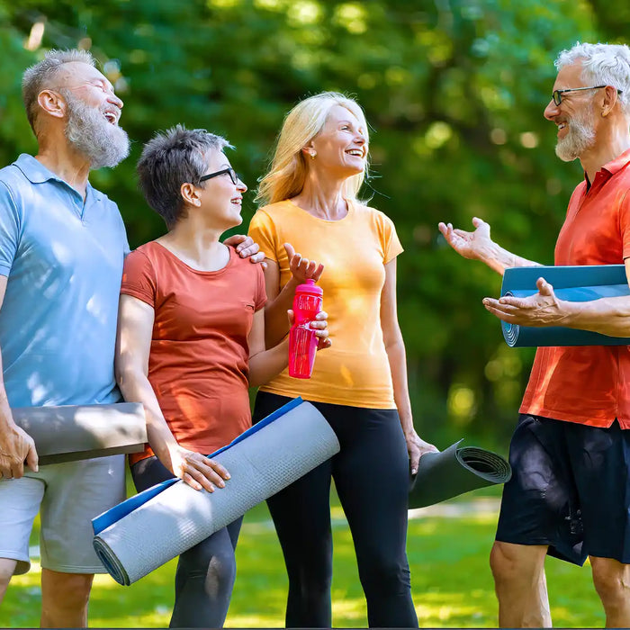 Group Of Active Seniors Outdoors