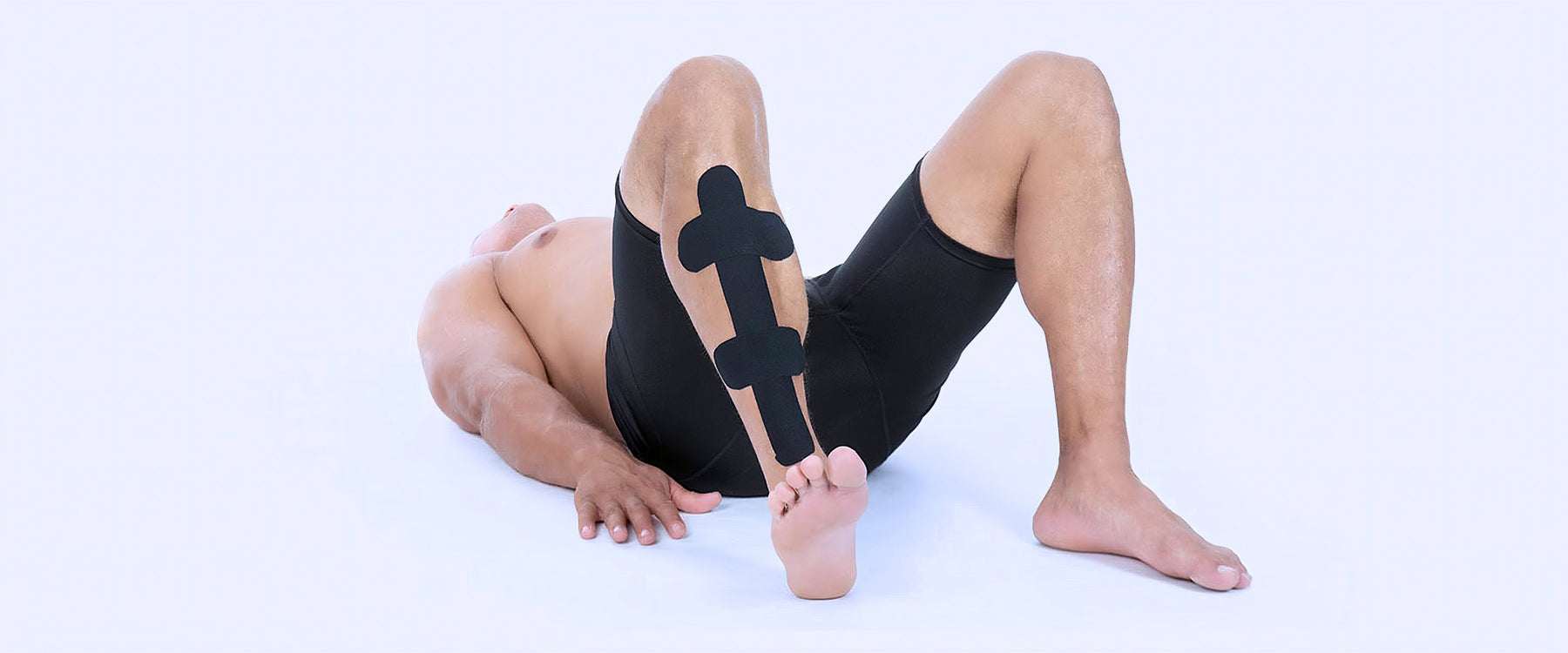 kinesiology tape on shin