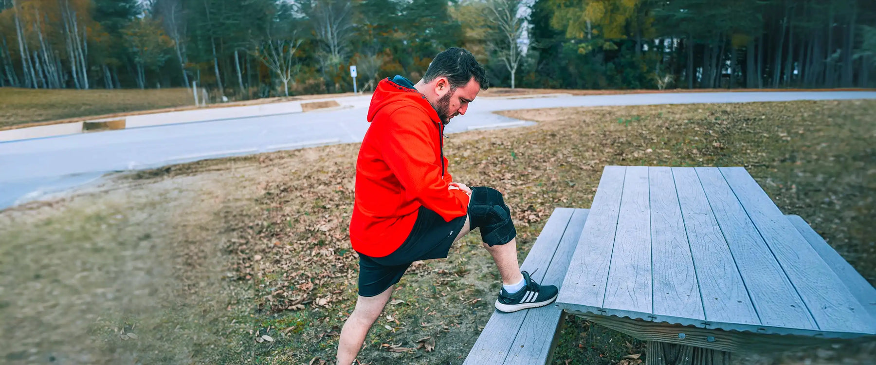 Man stretching outdoor