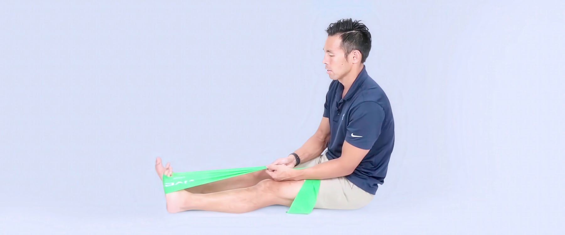 Man stretching leg