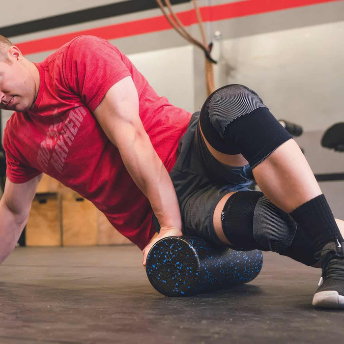 Man using foam roller