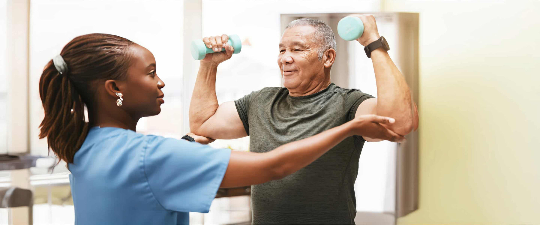 physical therapist training older male