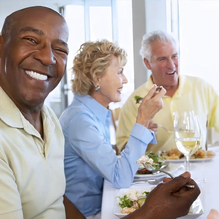 Seniors having lunch