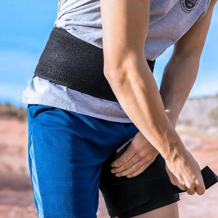Wearing groin wrap outdoor