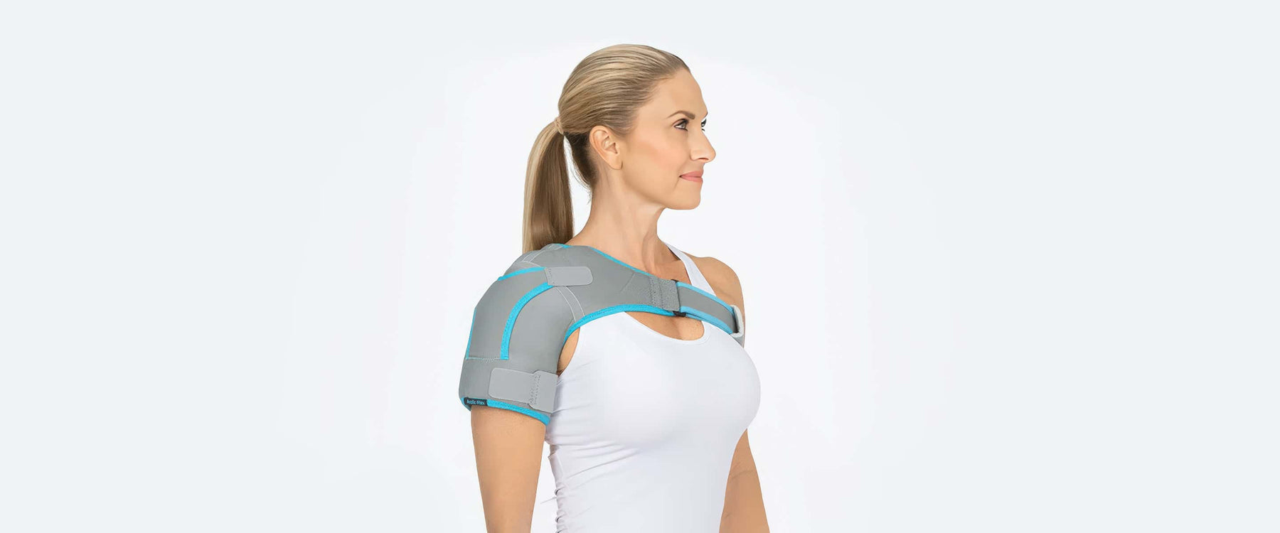 woman wearing shoulder brace