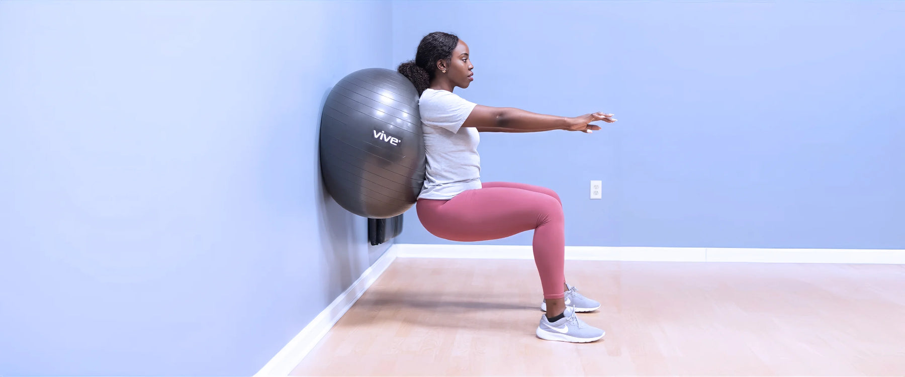 Woman exercise yoga ball