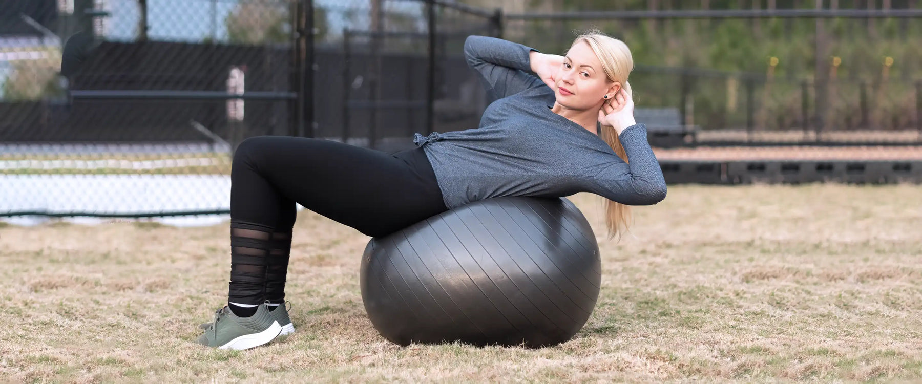 Woman exercise yogal ball
