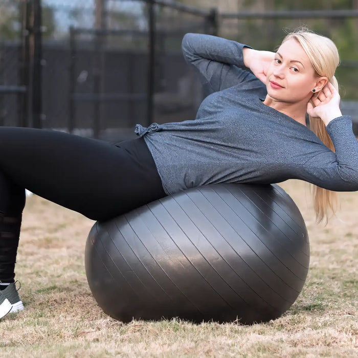Woman exercise yogal ball