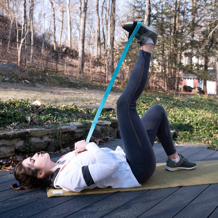 Woman outdoor hip exercise