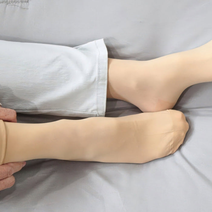 wearing compression stockings