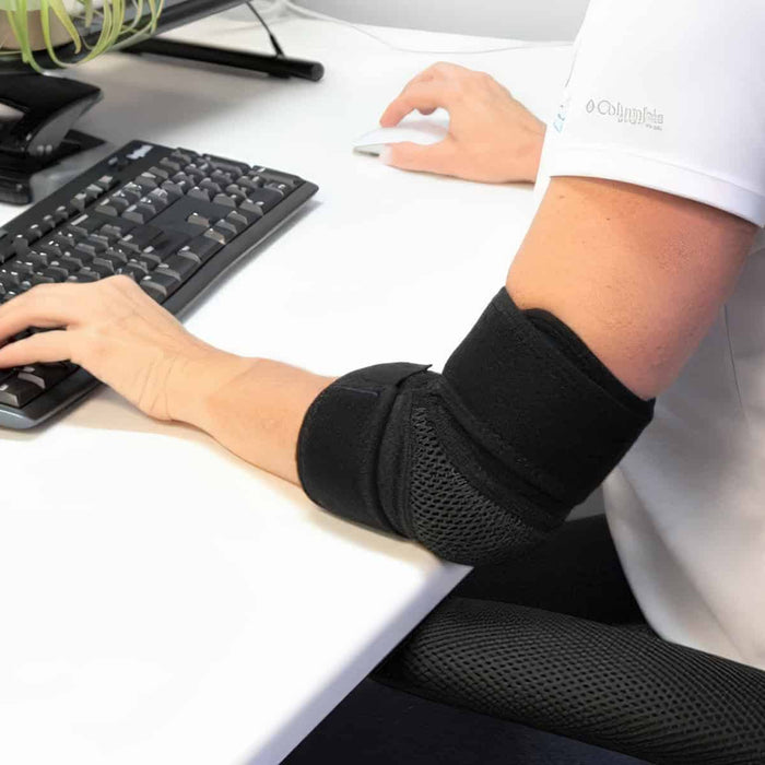 wearing elbow brace at work