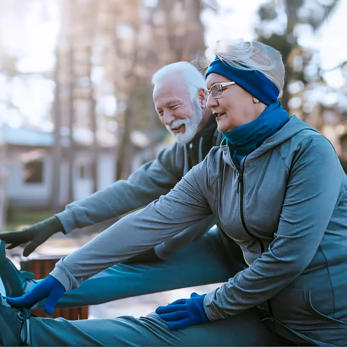 older married couple enjoys exercising jogging