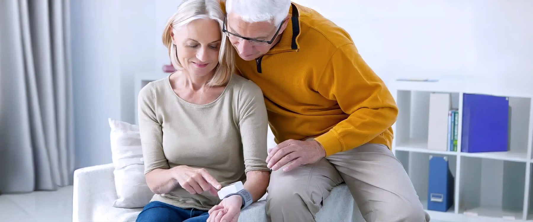 couple reading blood pressure results