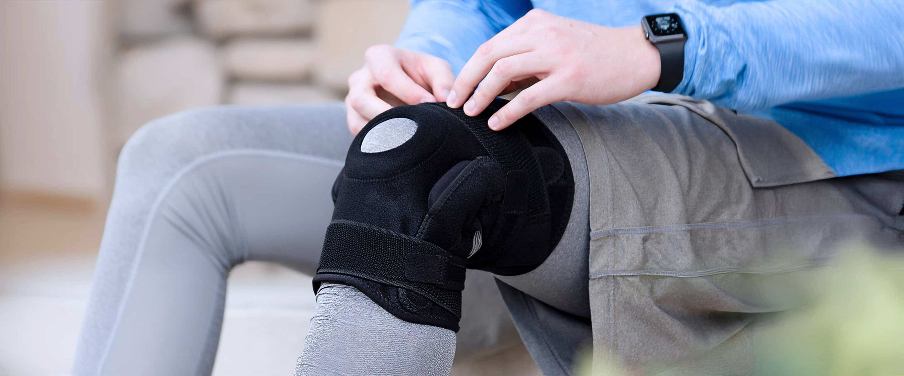 wearing knee brace