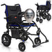 Foldable airframe wheelchair with a 44lb weight indicator 