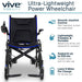 Vive Mobility Ultra-Lightweight Power Wheelchair with features listed on a white background