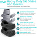 Heavy Duty Ski Glides and Covers - universal walker accessories