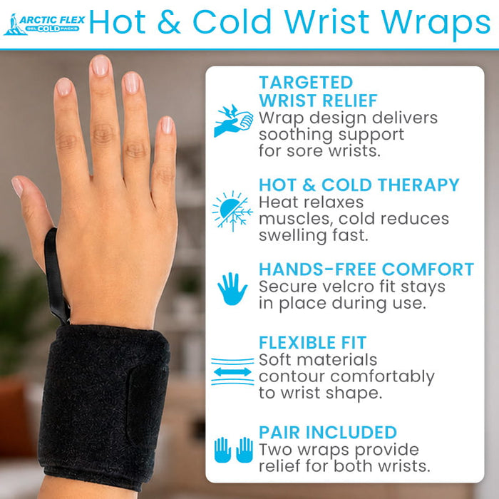Vive Hot and Cold Wrist Wraps Features