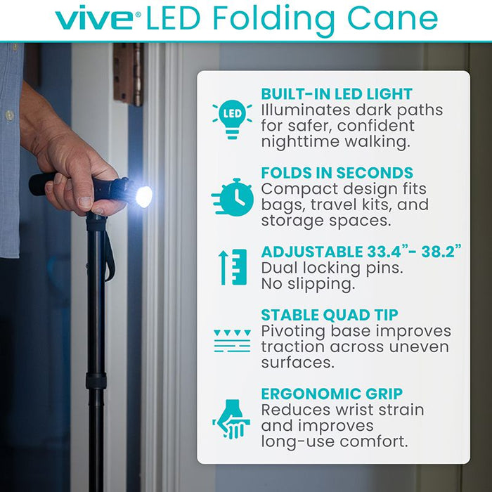 LED Folding Cane