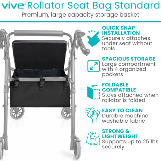 Vive Rollator Seat Bag Standard
