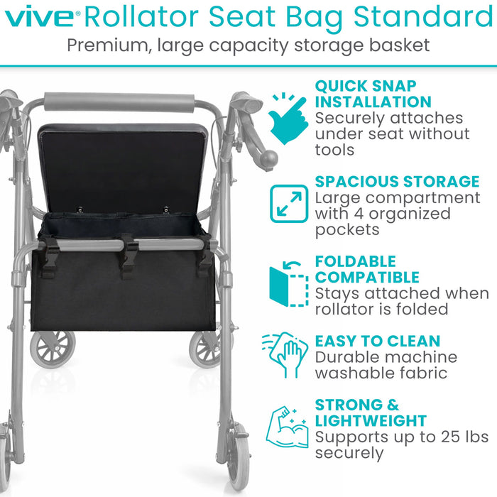 Vive Rollator Seat Bag Standard
