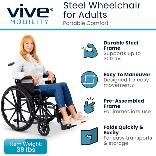 Steel Wheelchair for Adults