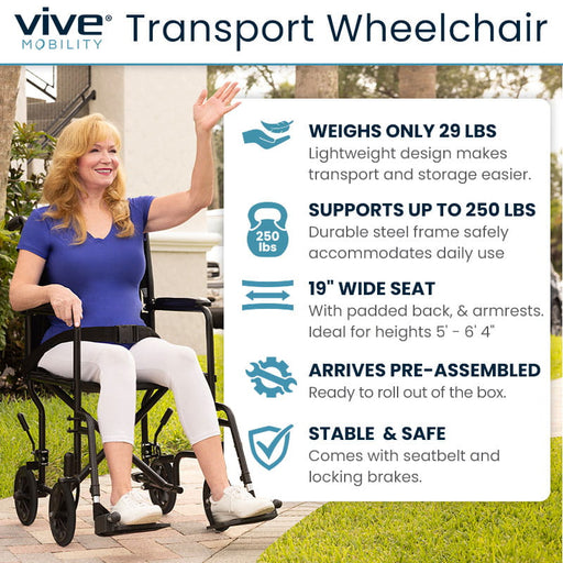 Vive Mobility Core Transport Wheelchair