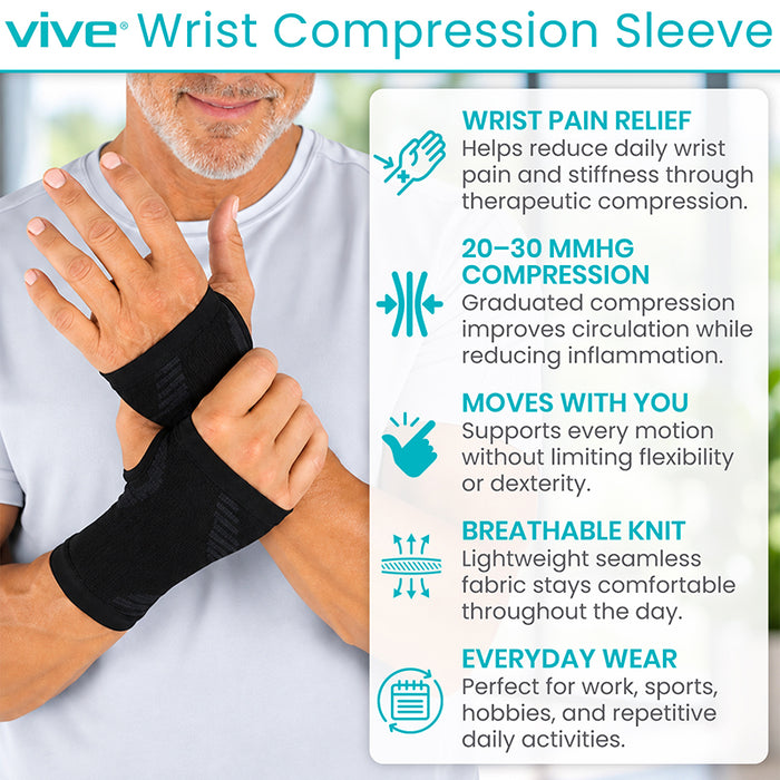 Vive Wrist Compression Sleeve Features