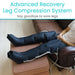 Advanced Recovery Leg Compression System being used by a person sitting on a couch.