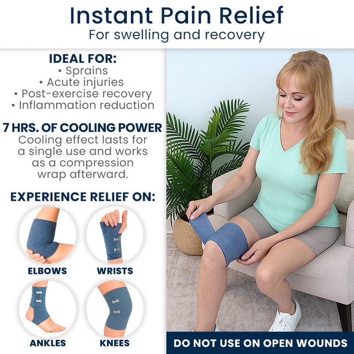 Instant Pain Relief fits knees, elbows, wrists, and ankles