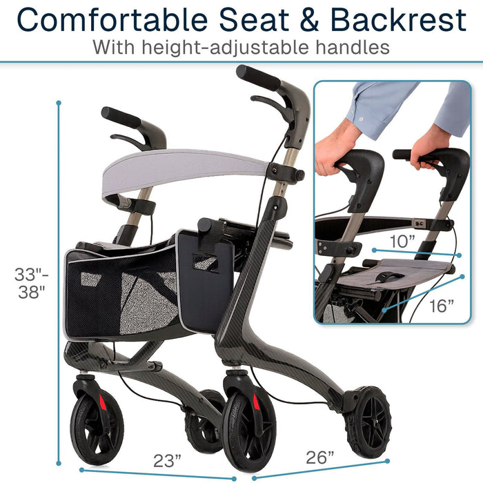 comfortable, adjustable seat and backrest