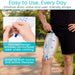 Catheter bag showing intuitive drain valve and user-friendly straps with text about comfort and versatility.