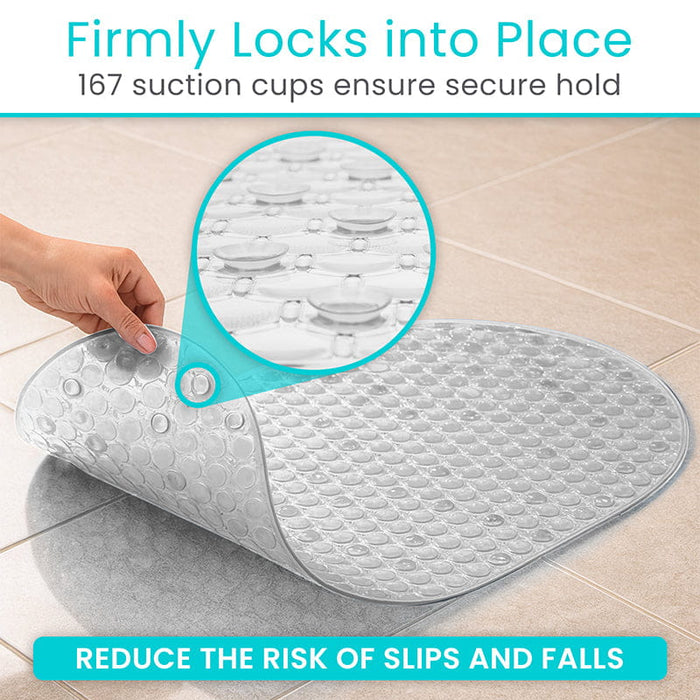 Firmly Locks into Place with 167 suction cups