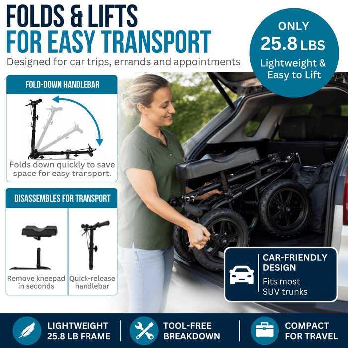 Folds & lifts for easy transport