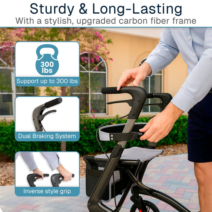 sturdy & long-lasting with a stylish upgraded carbon fiber frame