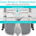 Shower chair with U-shaped seat for easier showering and personal hygiene 