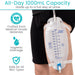 Upper leg Urinal catheter bag worn by a person