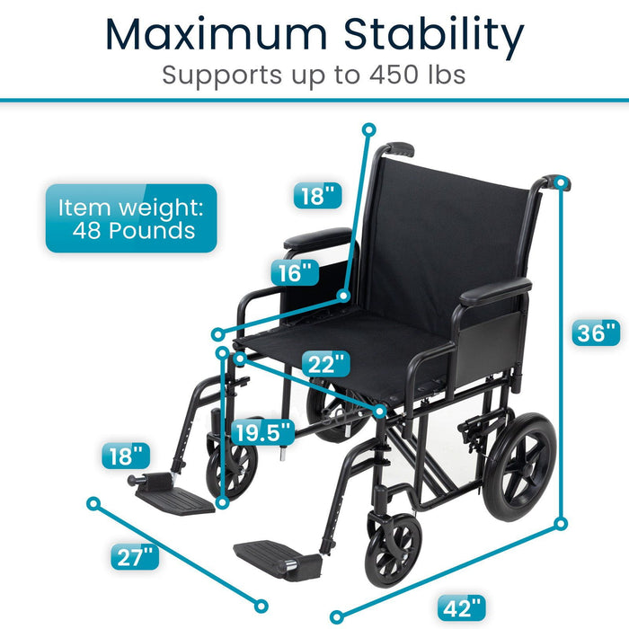 bariatric wheelchair that supports up to 450 lbs 