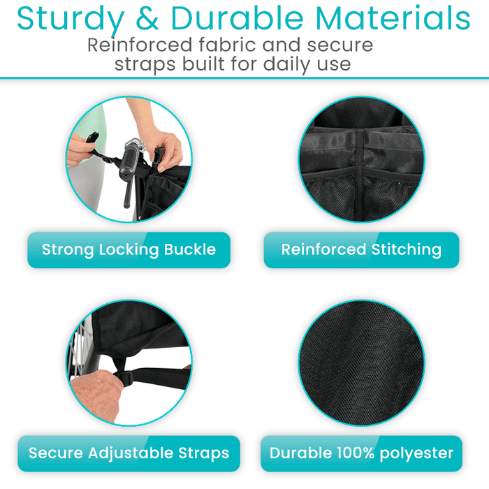 Strong locking buckle, reinforced stitching, secure adjustable straps, made from durable 100% polyester