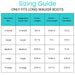 Sizing chart for long walker boots
