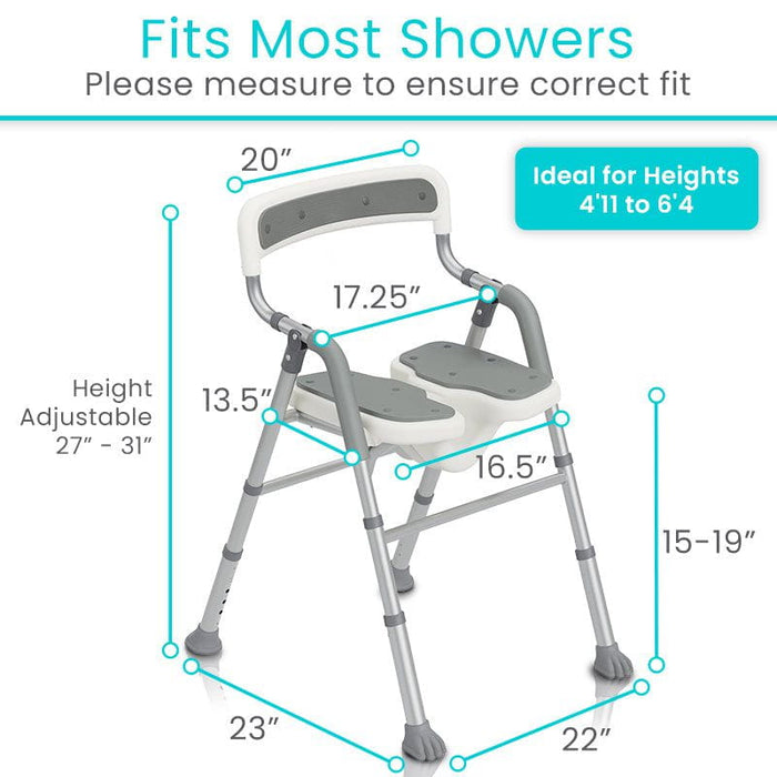 foldable shower chair dimensions