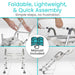 Foldable, lightweight shower chair with easy assembly instructions and manual included.