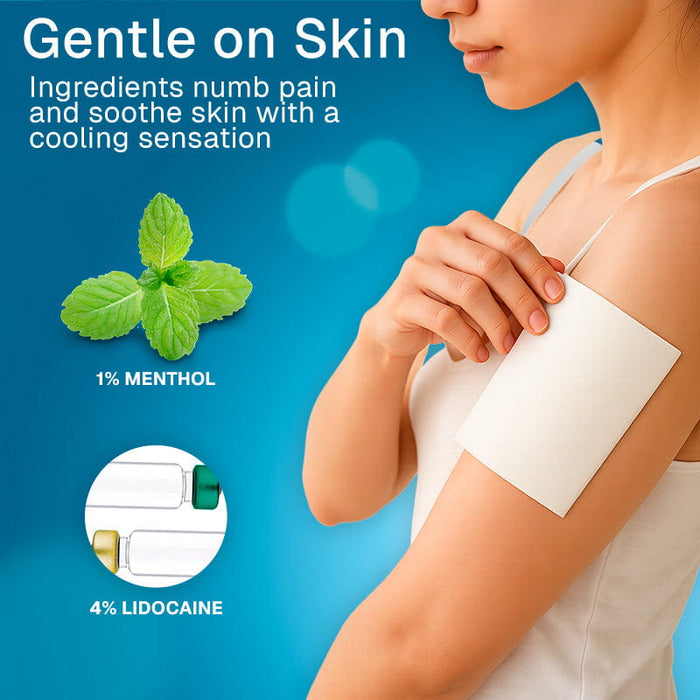 Non-irritating lidocaine patches. Gentle on Skin