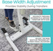 Adjustable base width for patient lift: easily navigate furniture with pedal adjusters for stability during transfers.