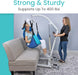 Strong and sturdy patient lift, supporting up to 400 lbs, with easy maneuvering for safe transfers.
