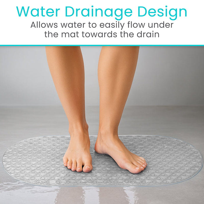 designed to drain water and easy flow under the mat towards the drain