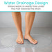 designed to drain water and easy flow under the mat towards the drain