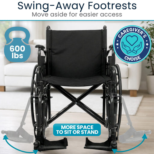 Wheelchair with Swing-Away Footrests