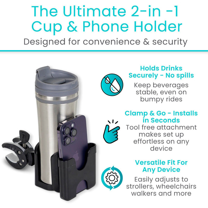 The ultimate 2-in-1 cup & phone holder