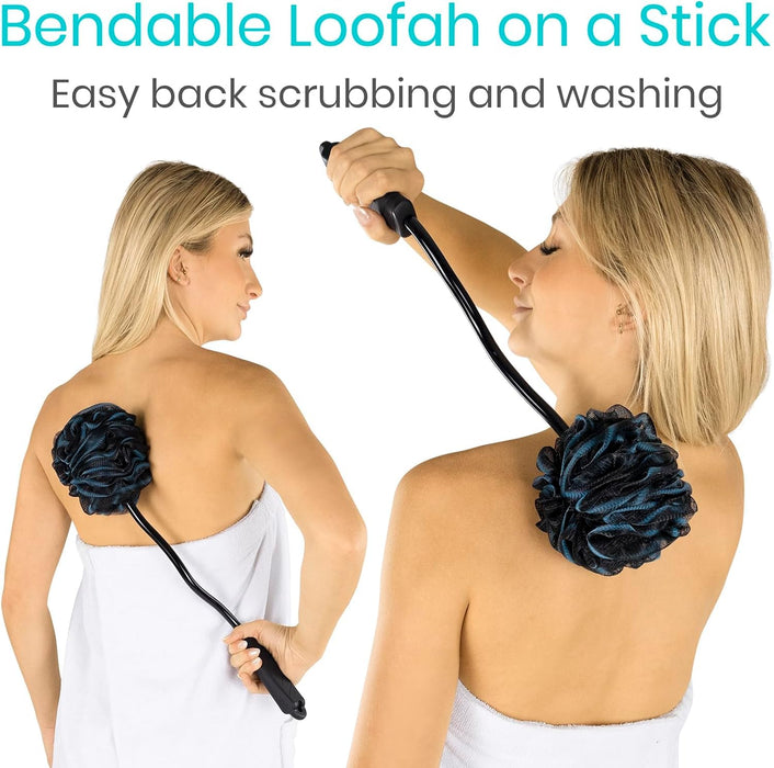 Bendable Loofah on a Stick